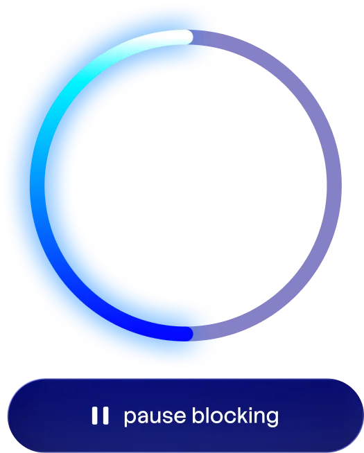 The Quartz home screen: a ring counting down 45 minutes of remaining doomscroll quota